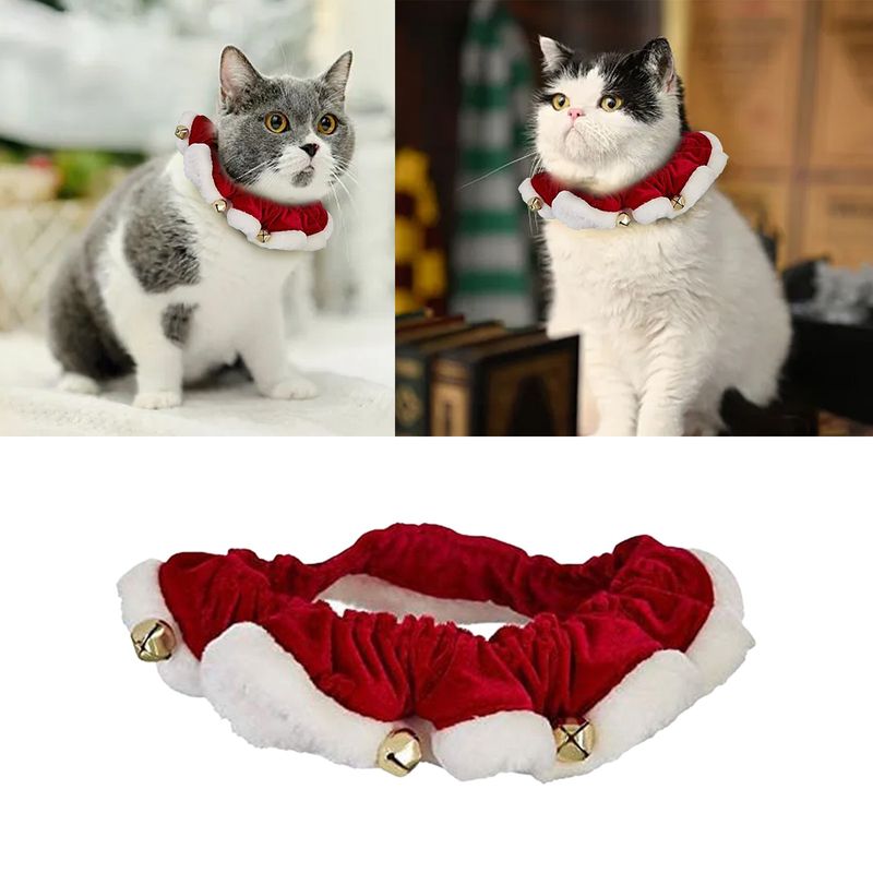 Haustier-Kleiderständer, Weihnachtskleid für kleine Hunde, Weihnachtshund mit Glockendekorationen, Weihnachts-Halskleid für Hunde, geeignet für_voghion.com