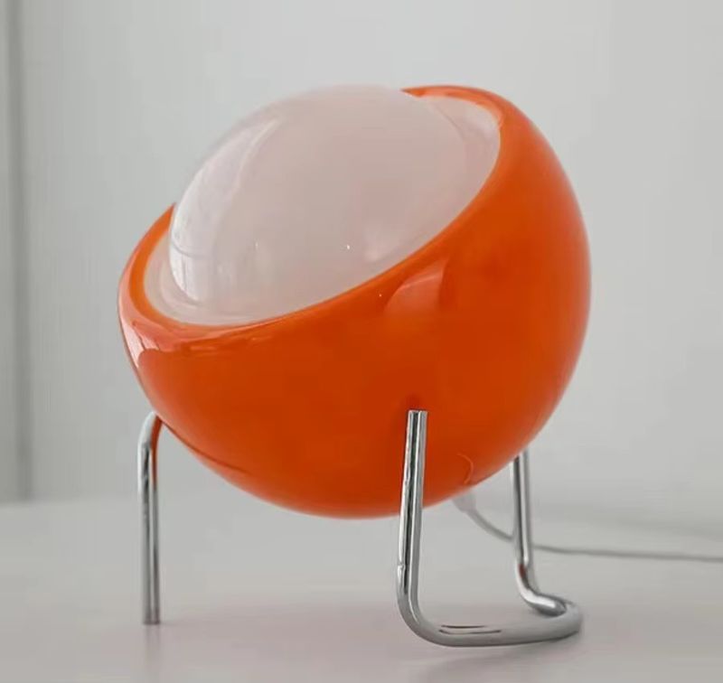 Vintage tafellamp - Japans geïnspireerde glazen bedlamp met verstelbare arm, minimalistische decoratie voor slaapkamer en kantoor_voghion.com