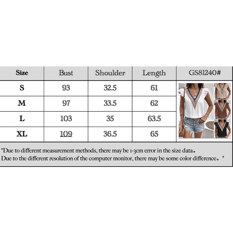 2023 New Lace Shirt V-neck Ruffle Sleeve Women's Pullover Loose Casual Shirt_voghion.com
