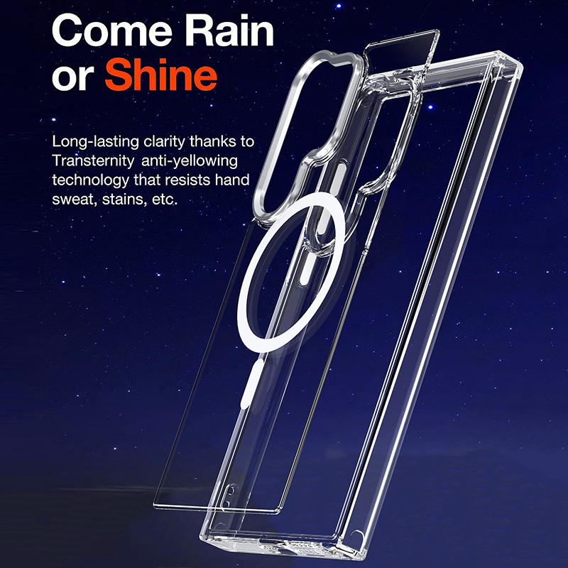Funda magnética de carga inalámbrica transparente de lujo para Samsung Galaxy S23, S24, S25 Plus, S23Ultra, S24Ultra, S25Ultra, S24FE y S25Edge._voghion.com