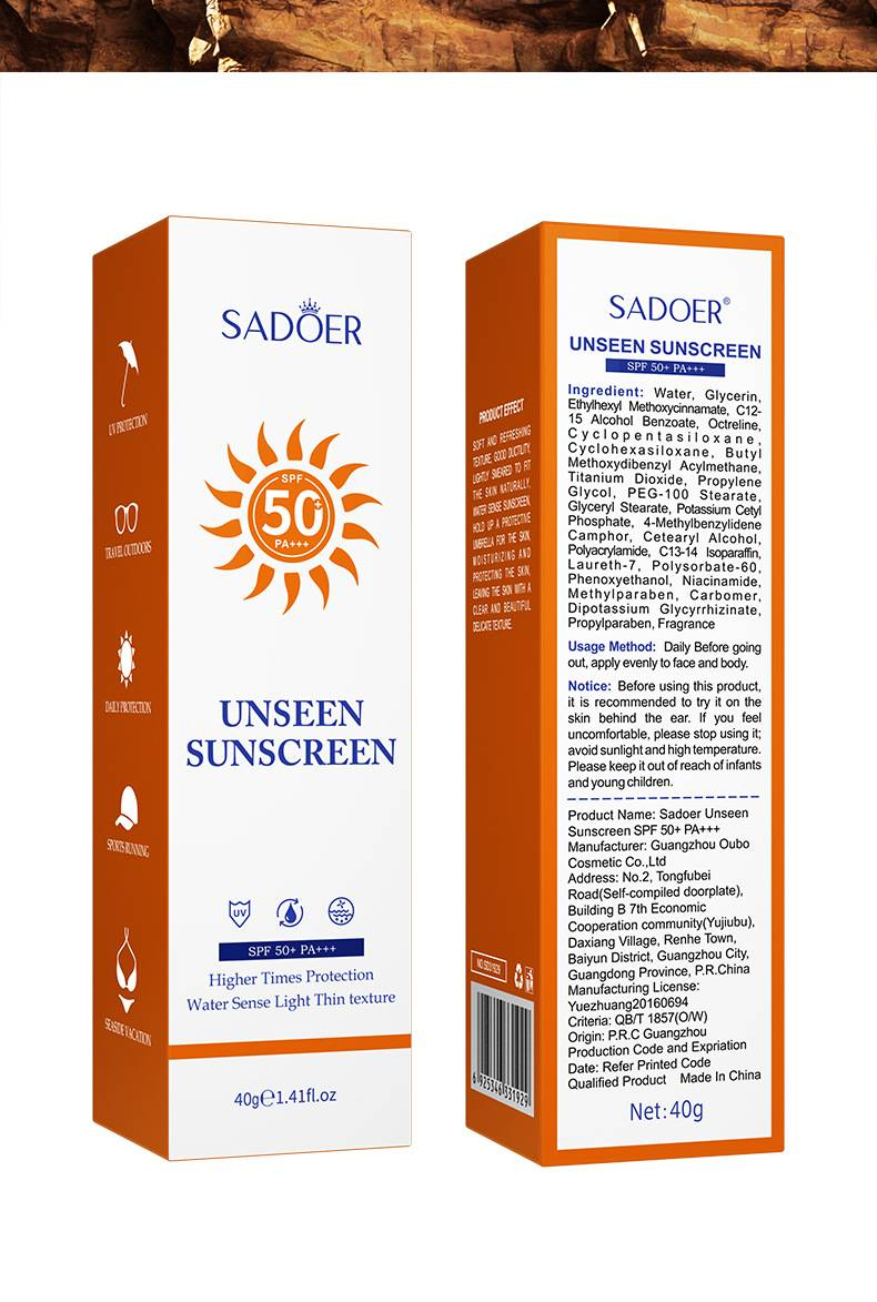 Apsauginis kremas nuo saulės SPF50+, apsaugantis nuo UV spindulių, drėkinamasis losjonas nuo saulės, gruntas_voghion.com