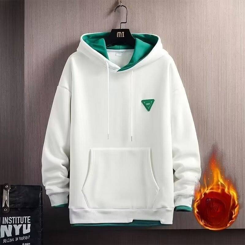 Felpa in peluche per uomo in primavera e autunno, etichetta di marca alla moda, stile casual, pullover con cappuccio, giacca a maniche lunghe per ragazzi_voghion.com