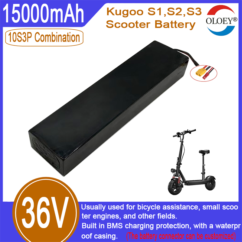 Remplacement de batterie de scooter 36V, combinaison 10S3P, 15000mAh, protection de charge BMS intégrée, fonction antidéflagrante et étanche_voghion.com
