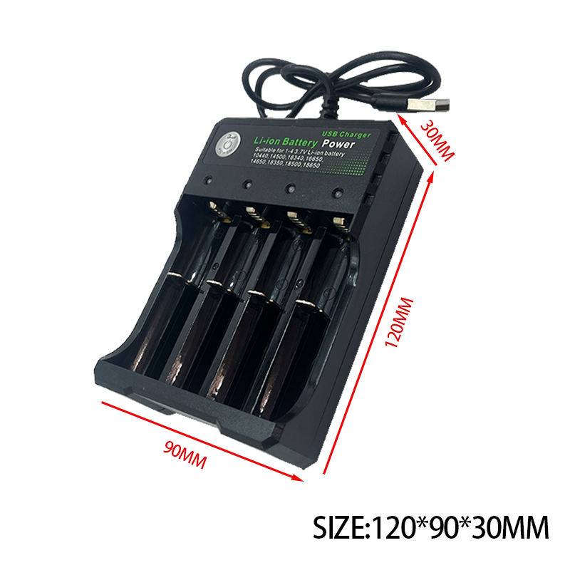 2/3/4 Steckplätze AC 110 V/220 V 18650 Batterieladegerät USB DC 4,2 V für 14500/16340 /16650 /14650/18350/18500/18650 Li-Ionen-Batterien AC-Ladeadapter_voghion.com