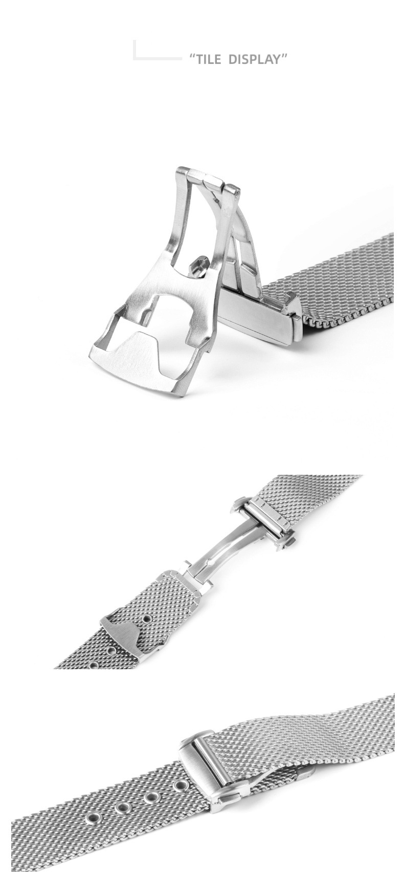 Klockarmband Seahorse 007 klocka med högkvalitativ dubbelpressbågspänne Automatisk 20 mm snabbkoppling i rostfritt stål klockband Tråddragning_voghion.com