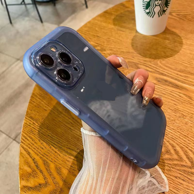 Phone Case & Covers Dark Purple Suitable Simple Mobile Phone Case IPhone15Pro Airbag Transparent Soft Protective Cover_voghion.com