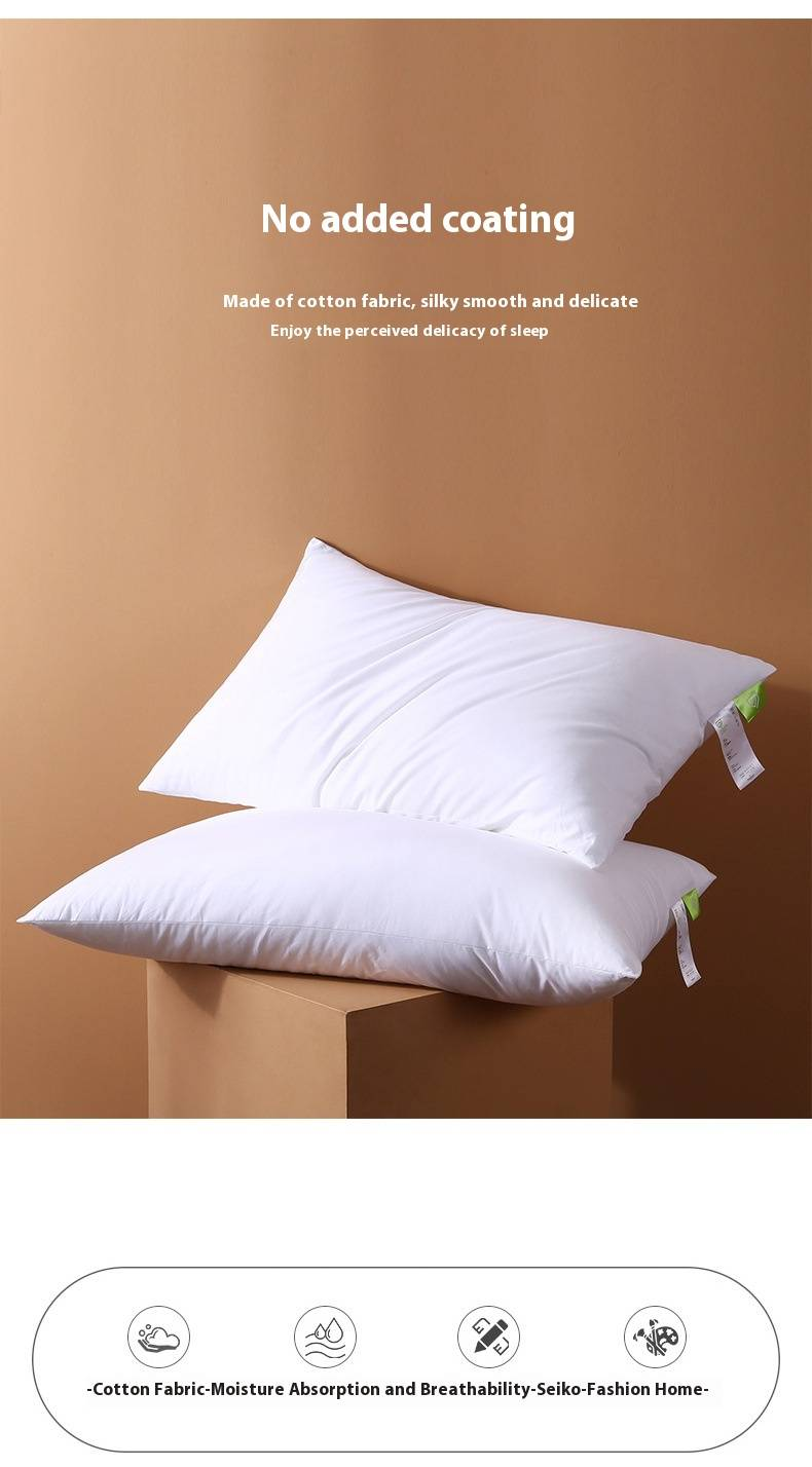 Oreiller de qualité hôtelière - Oreiller ultra doux en duvet avec housse en coton, soutien cervical pour adultes (taille simple, hypoallergénique)_voghion.com