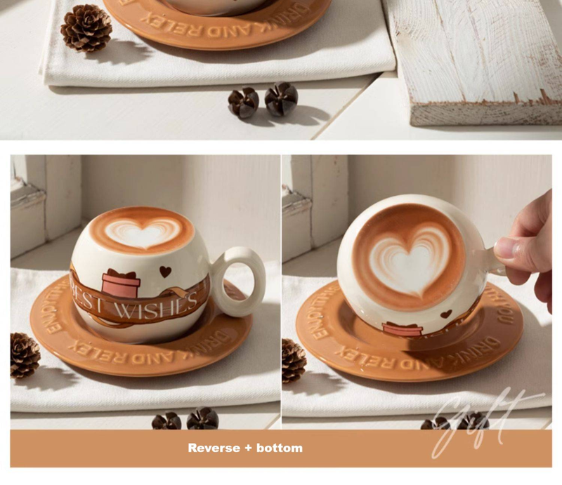 Tazza con fondo estraibile, tazza con fiore, regalo creativo per coppia, casa, con cucchiaio, latte, carino panda in ceramica, set di tazze da caffè e piattino_voghion.com