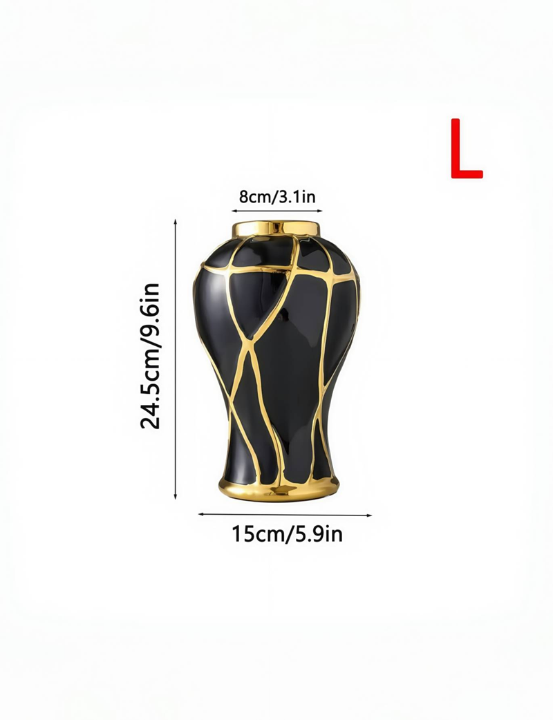 Ceramic Nordic Light Luxury Style Crack Vase Suitable For Living Room Tabletop, Fresh Flowers, Dried Flowers, Atmosphere Decoration, Ornament_voghion.com