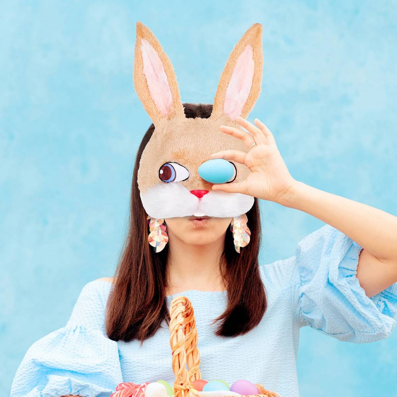 Plush Animal Masks, Masquerade Ball, Half-face Simulation Rabbit Masks For Men And Women, Cute Cat Masks_voghion.com