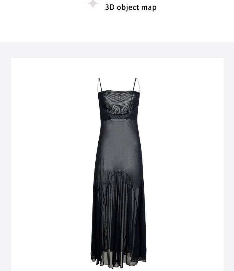 Sheer Mesh Nightgown – Long Sleeveless Lace Chemise With Adjustable Straps (S/M/L, Red/Burgundy/White/Black, Lightweight & Stretchy)_voghion.com