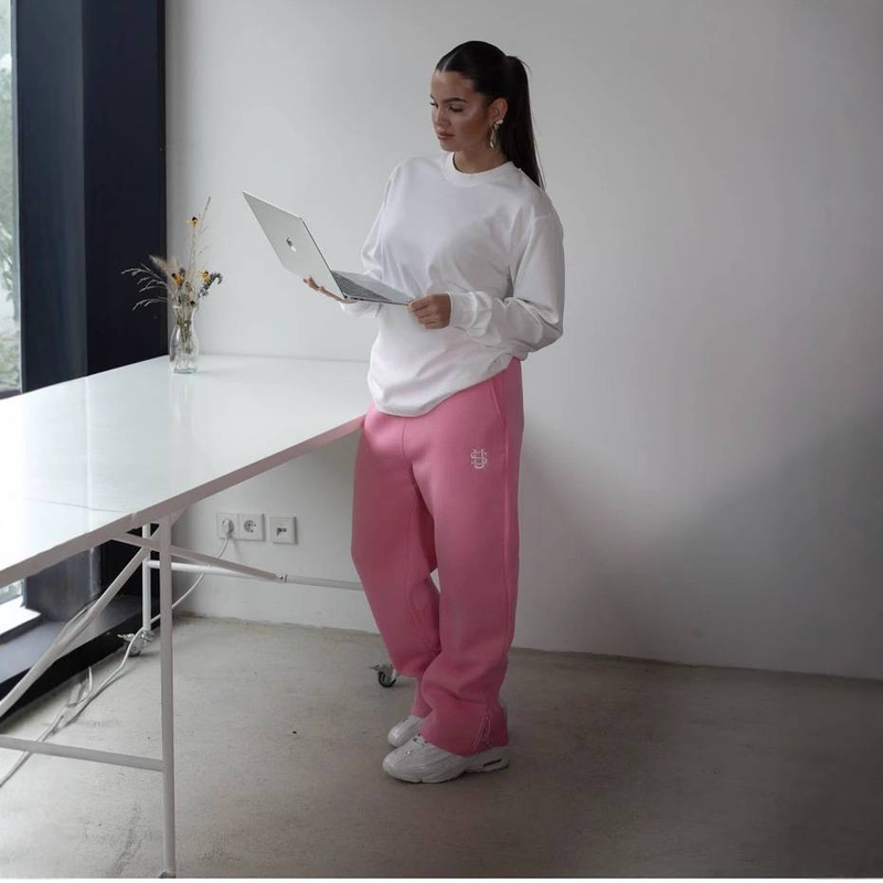 Pantalon large à rayures, coupe ample, taille haute, décontracté, grande taille, ceinture élastique avec cordon de serrage, tissu polyester_voghion.com