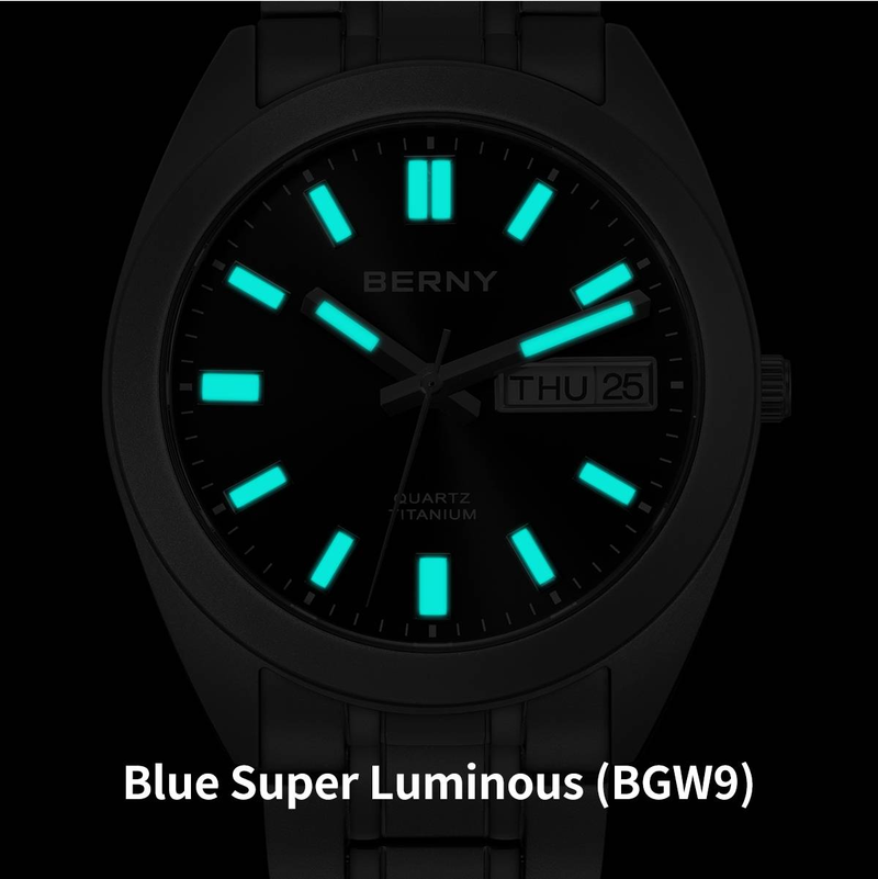 BERNY Titanium Watches For Men 10ATM Waterproof Super Luminous Quartz Analog Watch With Day Date Sapphire Crystal Sport Casual Wristwatch_voghion.com
