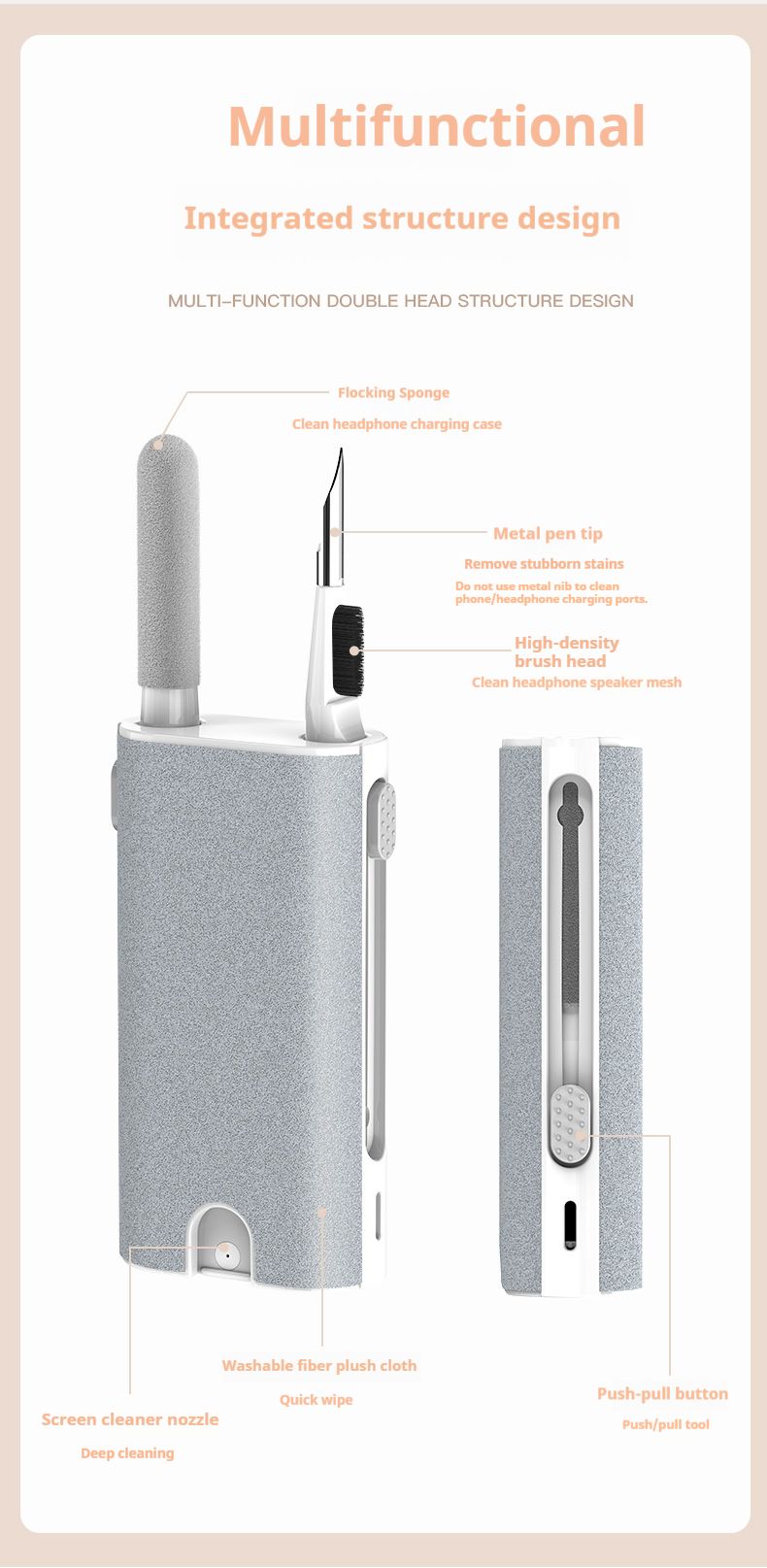 Multi-Function Cleaning Kit – 8-in-1 Screen & Electronics Cleaning Tools With Microfiber Cloth & Precision Brushes (Universal For All Devices)_voghion.com