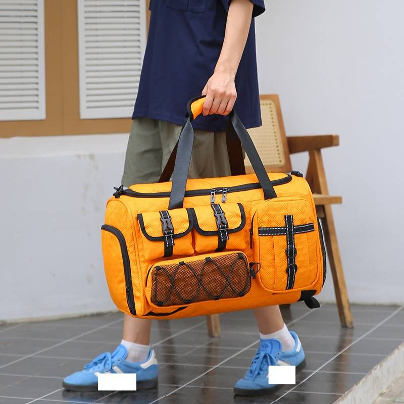 Durable Waterproof Travel Backpack With Wet-Dry Compartment, Large Capacity 36-55L Unisex Carry-On Bag For Gym, Business & Leisure_voghion.com