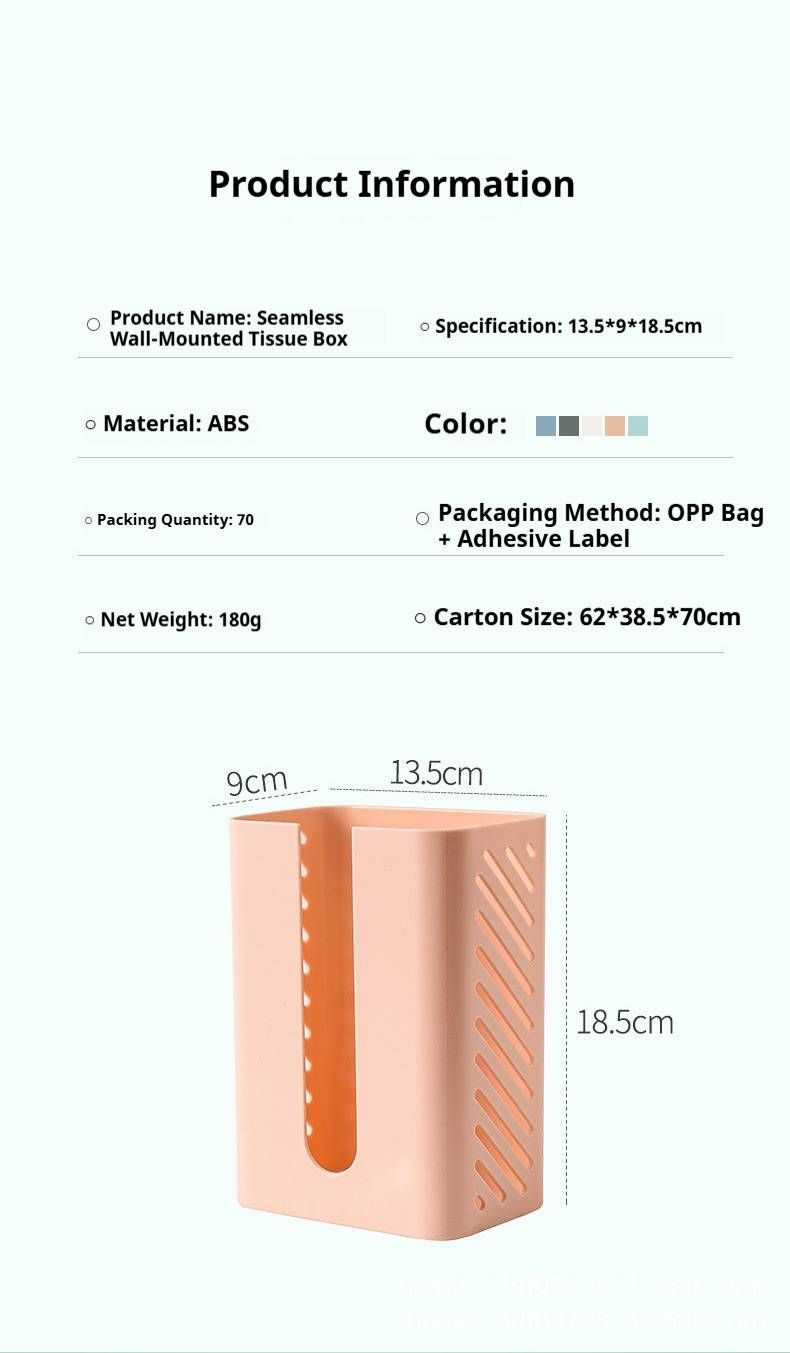 An der Wand montierter Taschentuchbox-Halter – Platzsparendes Design ohne Bohren für Badezimmer und Wohnzimmer (Weiß/Blau/Grau/Rosa, Modern Minimalist)_voghion.com