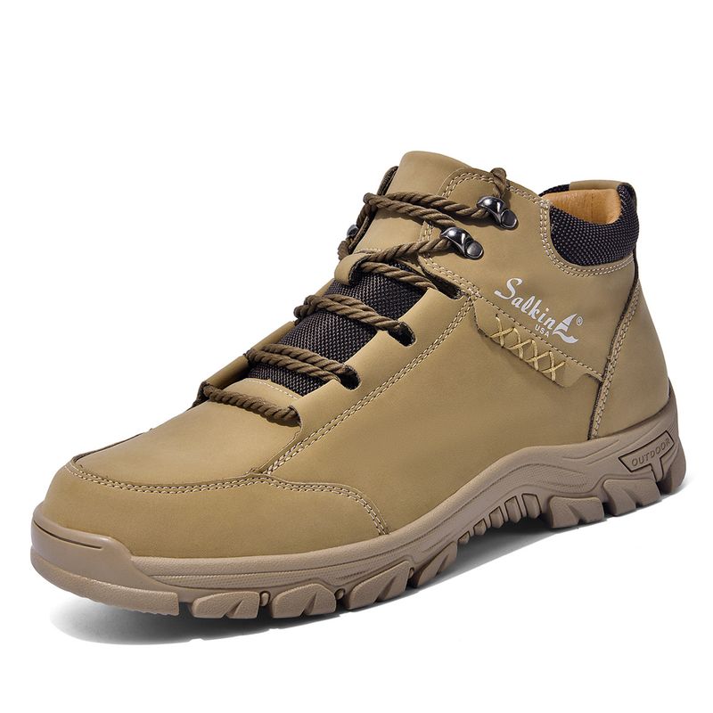 6658 Microfiber Men's Martin Boots Chelsea Range Khaki, Choose Size And Tell Seller_voghion.com