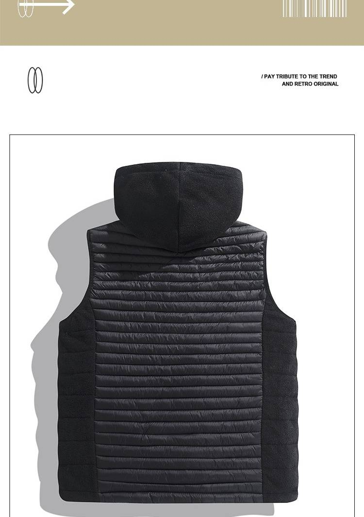 Herren Fleeceweste, leichte ärmellose Winterjacke, atmungsaktive und warme Polyester-Pufferweste für den lässigen Outdoor-Einsatz, lockere Passform mit Seitentaschen_voghion.com
