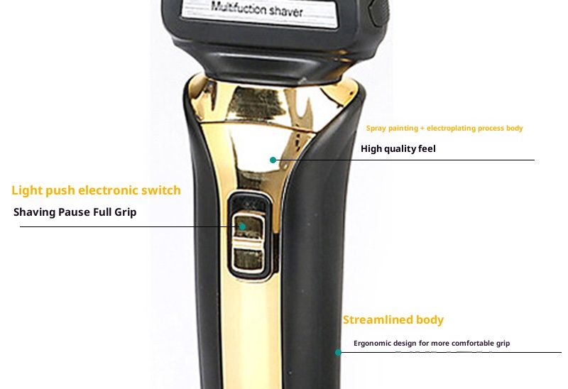Reciprocating Electric Shaver – 2-Blade System, ABS Eco-Friendly Body, Wet/Dry Use (Cordless & Plug-in)_voghion.com