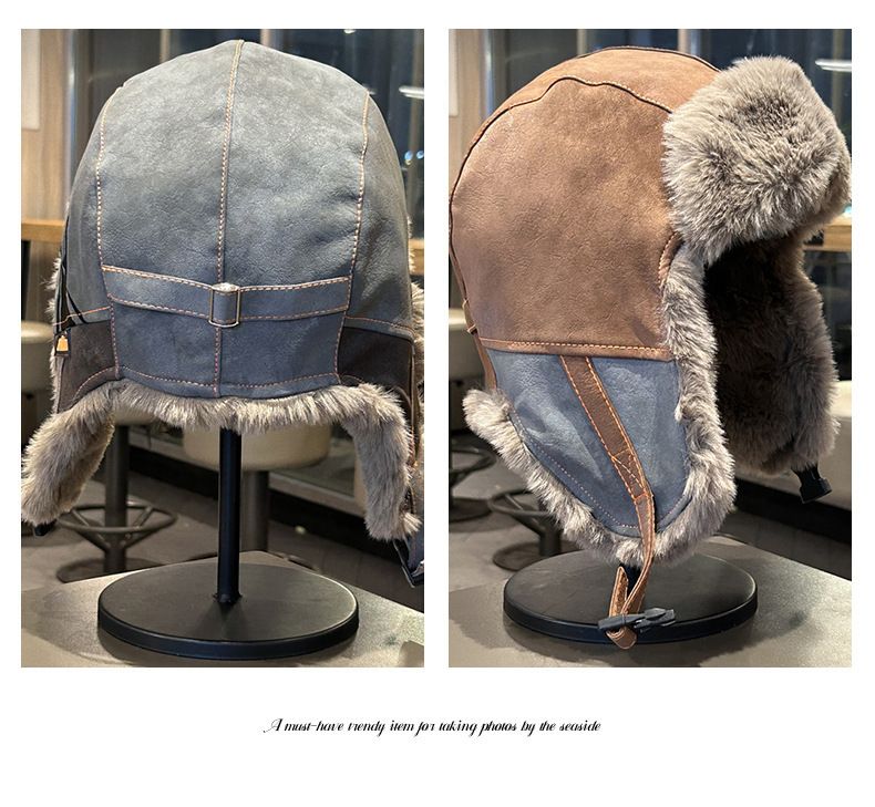 Cappello da ciclismo antivento con protezione per le orecchie, per autunno e inverno, caldo e freddo, foderato in pile spesso e morbido_voghion.com