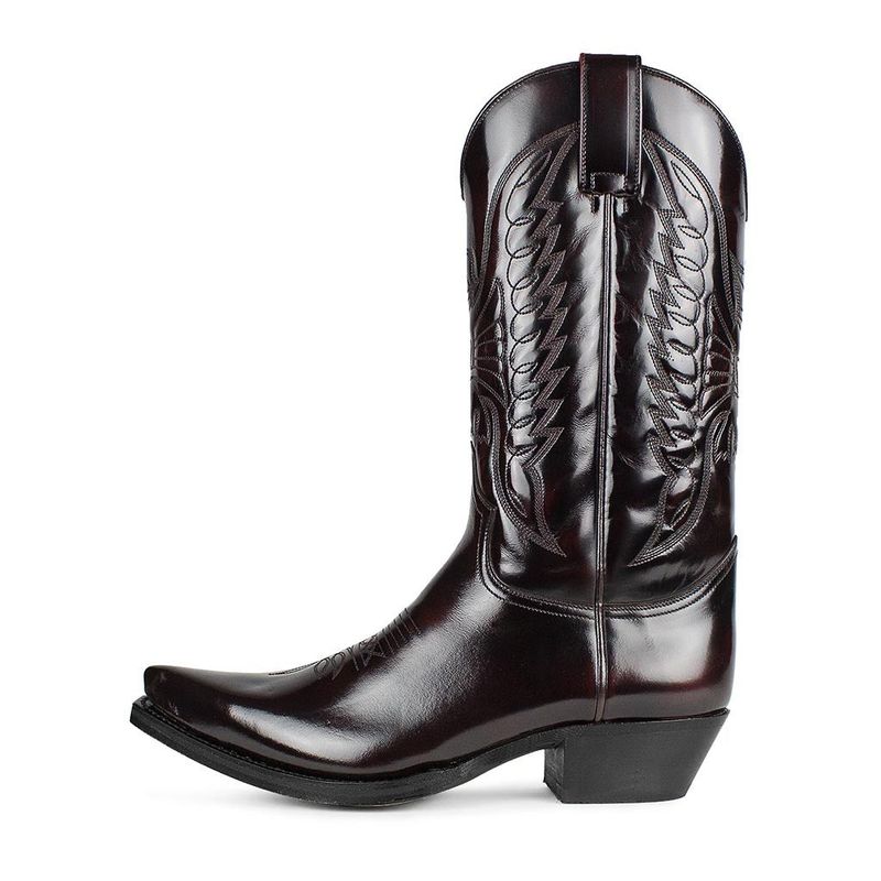 Kowbojskie buty męskie buty ze szpiczastym noskiem vintage kwadratowy nosek gruby obcas blokowy szpiczaste do połowy łydki skórzane buty kowbojskie_voghion.com