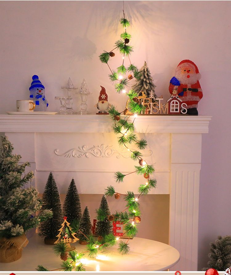 20-LED Christmas Fairy Lights With Pinecones, Berries & Bells - 2m Flexible Twig String Lights For Holiday Decor (3 Styles)_voghion.com