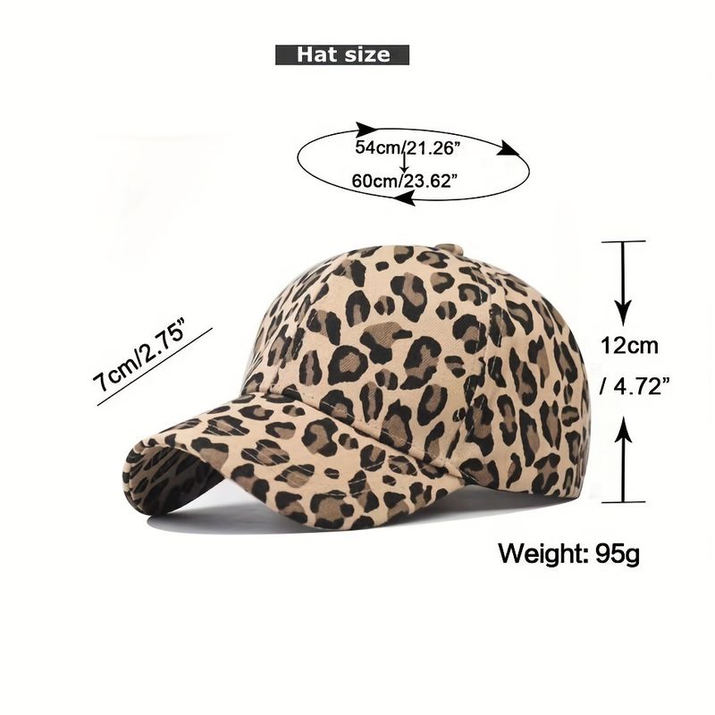 1 gorra de béisbol de pana con estampado de leopardo, de color liso, transpirable, para otoño e invierno_voghion.com