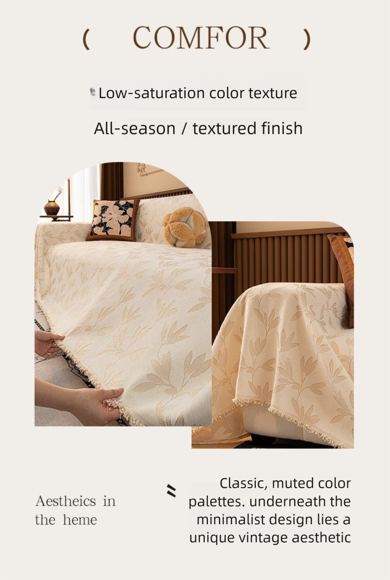 Park Seo Jung Vintage Thick Chenille Cover Universal One-Piece Full Wrap Towel Sofa Cushion_voghion.com