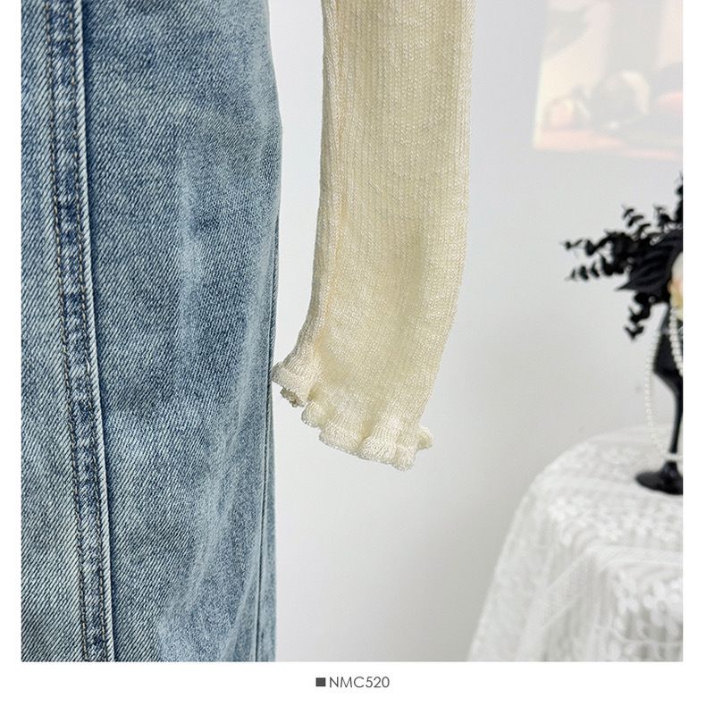 Damenbekleidung Dünnes Rundhals-Spleißen Blumen-Kurzes Langarm-Strick-Sonnenschutzhemd Sommer-Neues Slim Fit-Kleines Cardigan-Oberteil_voghion.com