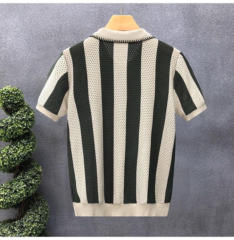 Herrenbekleidung Revers Kurzarm Poloshirt Herren Trendy Sommer T-Shirt Slim Trend Neues All Match T-Shirt Top_voghion.com
