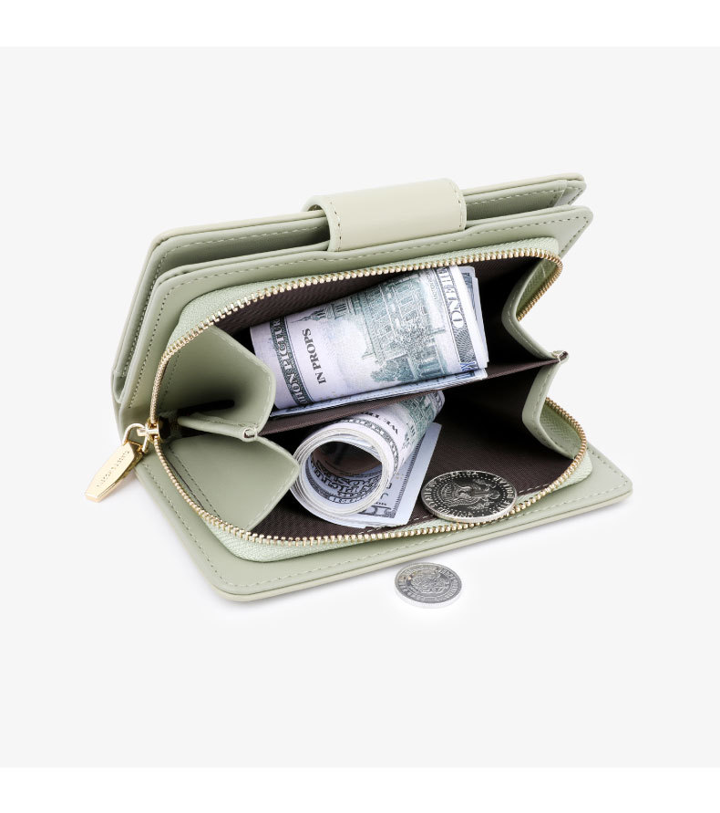 Multi-functional Wallet Solid Color Pu Women's Purse Short Hand Purse Purse_voghion.com