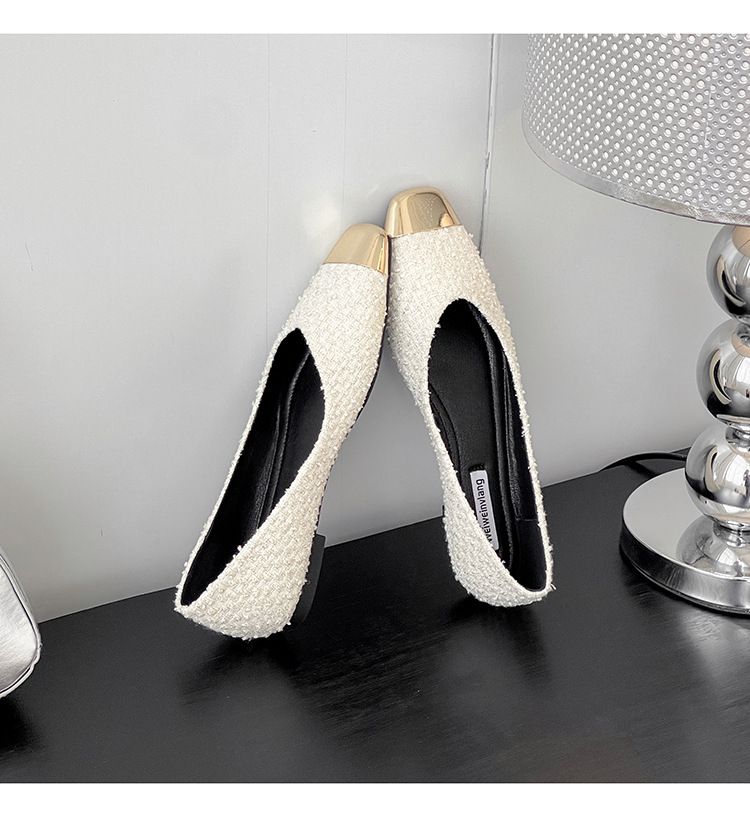 French Pointed Single Shoes Women's Flat-soled One-pedal Shallow-mouth Small Fragrant Wind Soft-soled Ladyshoes_voghion.com