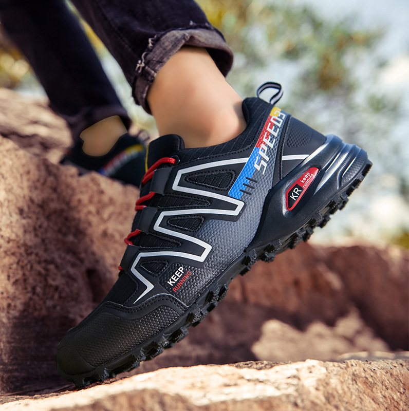 Men's and women's cross-country running shoes Outdoor sports mountaineering air cushion shoes_voghion.com