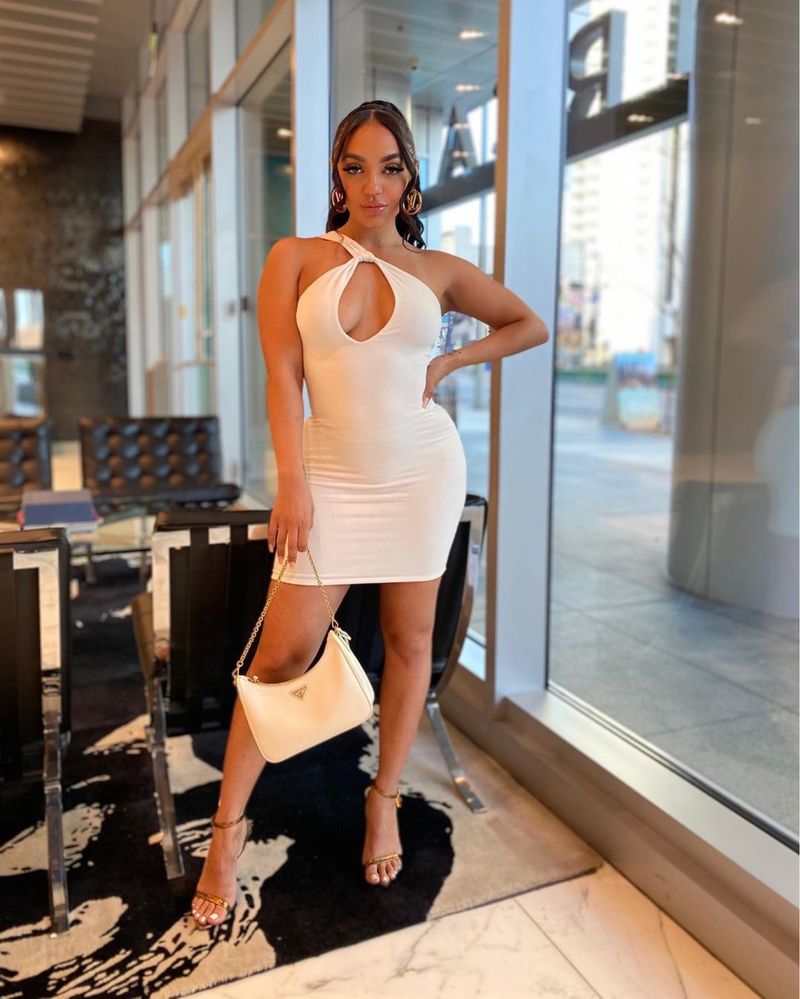 Vestido irregular con hombros descubiertos, sexy, ajustado y explosivo para mujer_voghion.com