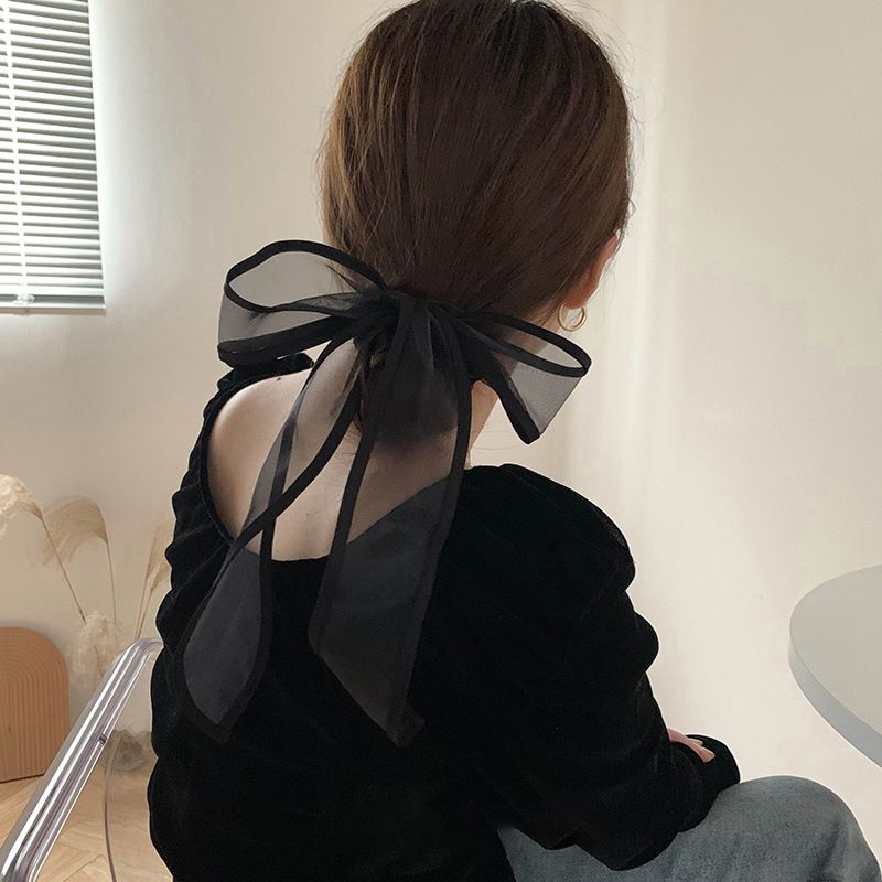 Filato nero di alta qualità fiocco forcina per capelli colon anello per capelli accessori per capelli corda per capelli stile coreano semplice copricapo accessori per capelli_voghion.com