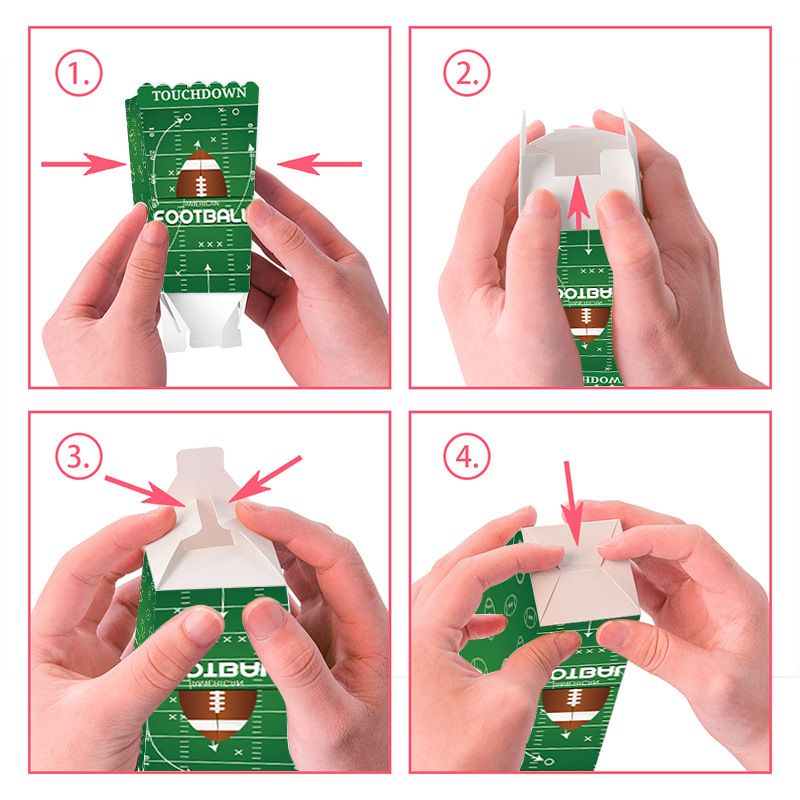 Popcorn-Snacks mit Super-Bowl-Motiv, umweltfreundliche Papierbox, Party-Dekorationsbox_voghion.com