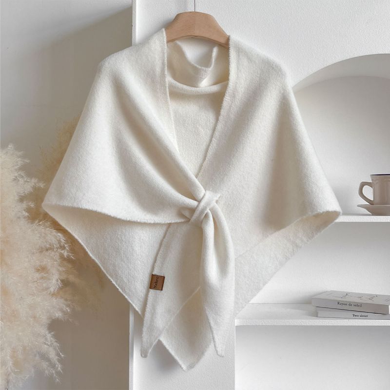 Sciarpa versatile da collo in tinta unita, stile triangolo, calda e calda, per donna, primavera estate 2025_voghion.com