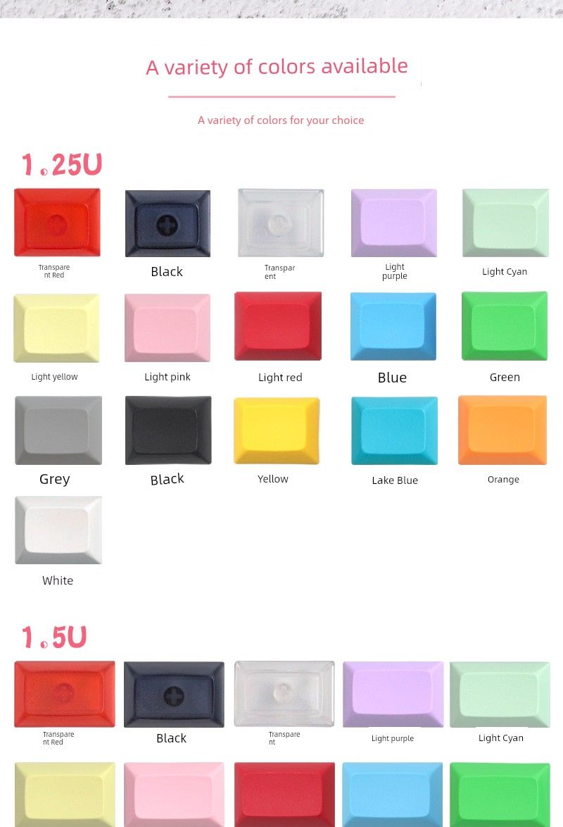 Keycaps Non-Engraved Short Ball Cap Color Nical Keyboard_voghion.com