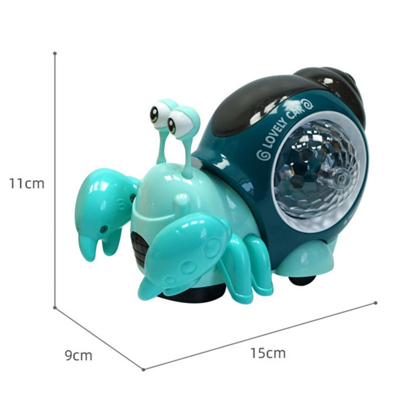 Children Toys Crawling Crab Walking Dancing Electronic Pets Robo Hermit Crab Snail Glowing With Music Light Baby Toddler Toy(1pcs)_voghion.com