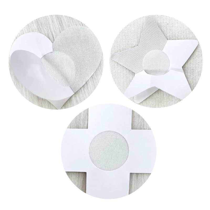 Pink silver heart five-pointed star big cross sexy breast patch one-time breast patch_voghion.com