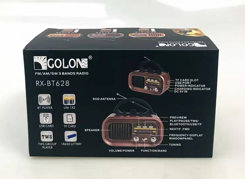 Altavoz de audio bluetooth con radio enchufable retro, multifuncional, portátil y recargable BT628_voghion.com