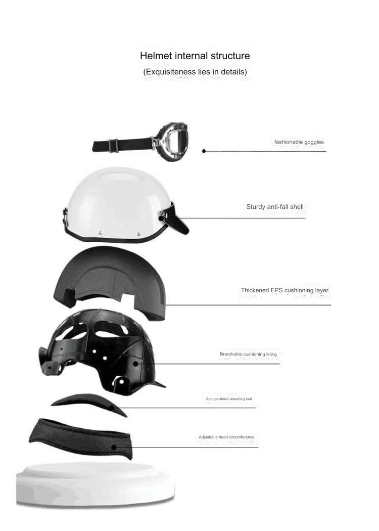 Casco retro al por mayor de fábrica 3C personalidad hombres y mujeres coche eléctrico medio casco cuatro estaciones universal verano protección solar casco_voghion.com