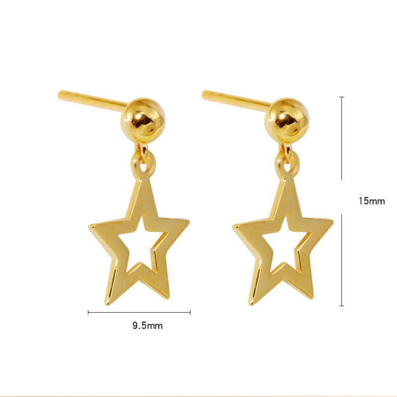 Orecchini in argento sterling Smart Star orecchini di nicchia Normcore versatile retrò elegante gioielli K-Style per le donne con sensazione di alta qualità_voghion.com