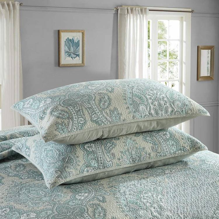 3gab gultas veļas komplekti Stepēts gultas pārklājs visiem gadalaikiem Jauns divpusējs tīras kokvilnas stepēts apdrukāts palags_voghion.com