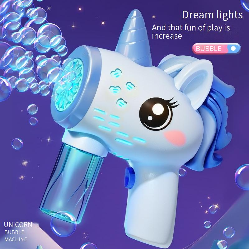 Pistolet à bulles automatique à LED pour enfants, machine à bulles portative avec plus de 600 bulles/min, jouet de fête et de parc en plein air_voghion.com