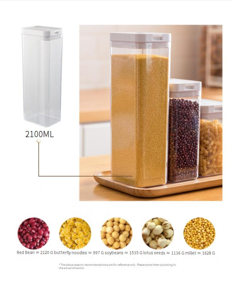 Luchtdichte voedselcontainers - BPA-vrije keukenbussen (set van 5 voor bloem, rijst, pasta en droge goederen - stapelbaar, transparant ontwerp)_voghion.com