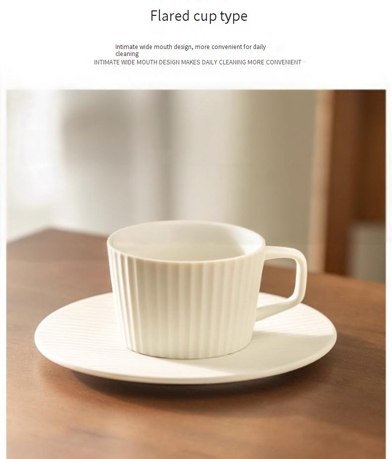 Vintage Ceramic Coffee Cup & Saucer Set - Elegant Latte/Tea Cup With Hanging Ear Design_voghion.com