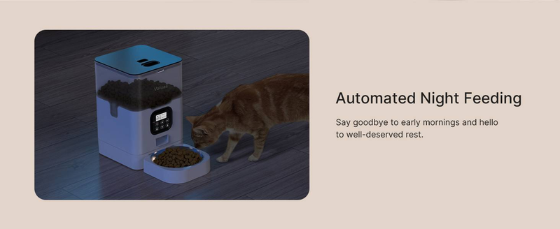 VOLUAS Automatic Cat Feeders - Pet Dry Food Dispenser With Timer, Automatic Cat Feeders With Desiccant Bag, Programmable Portion Size Control_voghion.com