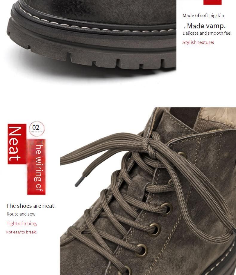 Vintage Style Men's Work Boots - Comfortable Outdoor Casual Martin Boots With Rubber Sole For All Seasons_voghion.com