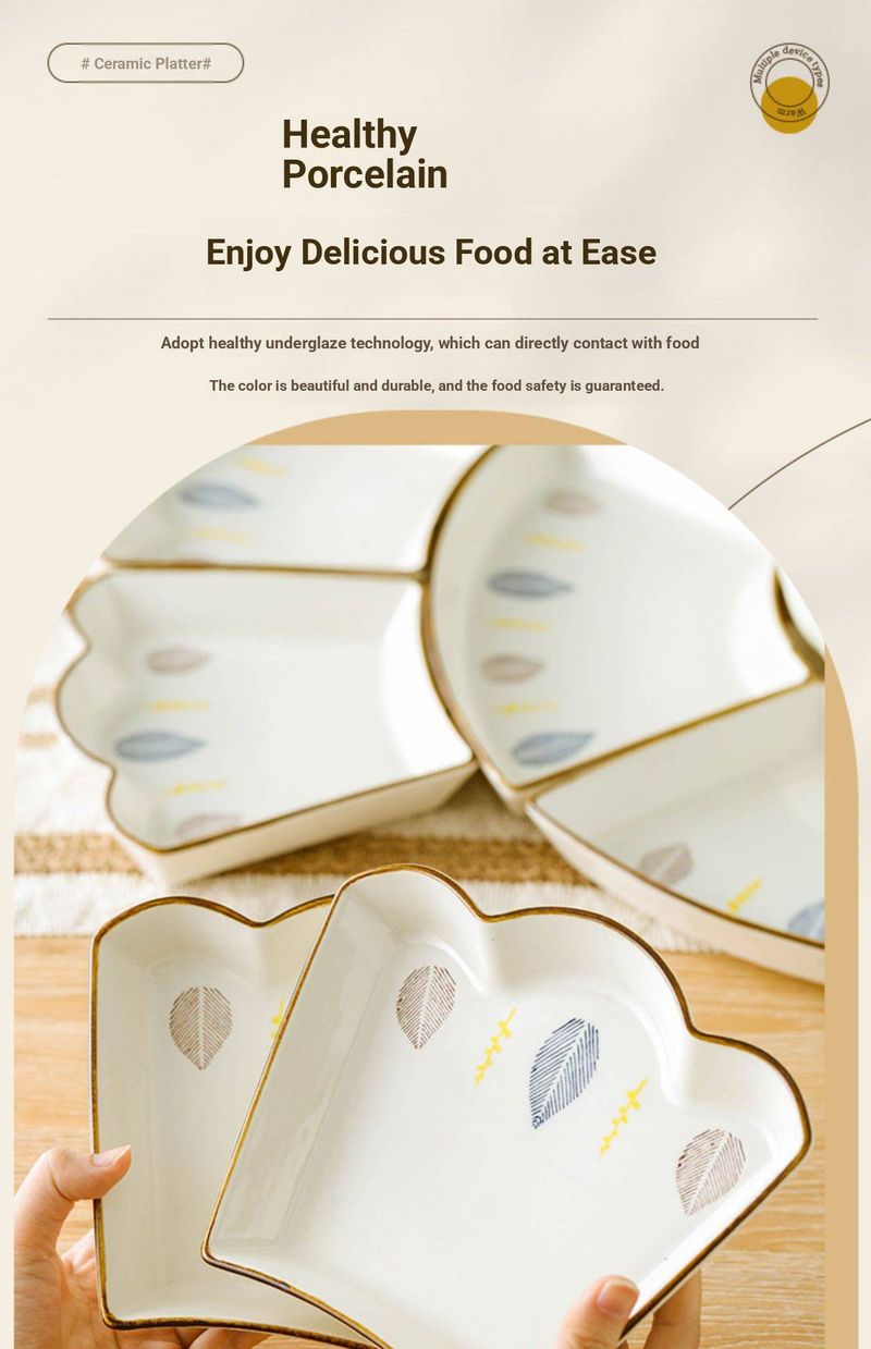 Elegant Leaf-Crown Ceramic Dinnerware Set – 6/18/22/49-Piece New Home & Family Feast Tableware, Microwave & Dishwasher Safe_voghion.com